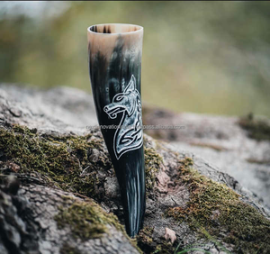 Taureau poli buvant la corne Tankard artisanat naturel pour les festivals appréciant la bière vin thé café ou lait - Product Image 3