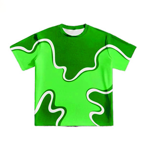 Camiseta de Hombre con Diseño Abstracto de Líneas Azules, Gran Volumen de Ventas, 100% Algodón Peinado, Estilo Urbano, Ajuste Holgado, Manga Corta, Gráfico - Product Image 2