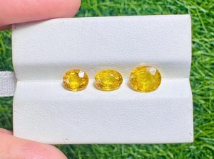 Saphirs jaunes naturels ovales facettés, pierres précieuses en vrac, certifiés IGI, haute qualité, pour bijoux - Product Image 1