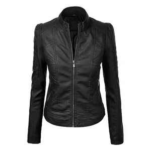 Chaqueta de Cuero para Mujer al por Mayor, Chaqueta de Cuero PU de Moda para Mujer, Chaqueta de Cuero de Alta Calidad para Mujer - Product Image 1