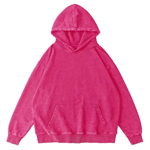 Sweat à capuche délavé à l'acide, coupe décontractée, style streetwear, avec variation de couleur unique, en mélange de coton doux - Product Image 6