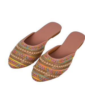 Handmade Faux Leather Pakistani Khussa Shoes for Women with Stylish Embroidery Design - Product Image 4