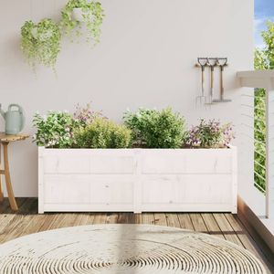 Macetas y jardineras grandes decorativas de madera de pino macizo blanco para jardín - Product Image 3