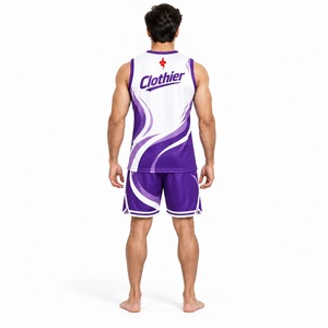 Ensemble de maillot et short de basket-ball pour hommes, uniforme athlétique, respirant, léger, vêtements de sport, entraînement d'équipe, compétition, pratique - Product Image 2
