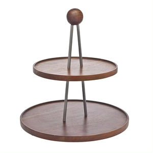 Soporte de Madera de 2 Niveles para Pasteles, Hecho a Mano en India con Madera de Mango, para Bodas y Postres, Venta al Por Mayor - Product Image 1