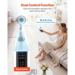 Ventilatore a piantana nebulizzante a 3 velocità con serbatoio d'acqua da 0,79 galloni, controllo remoto e funzione di raffreddamento dell'aria - Product Image 6
