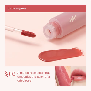 Tinte Labial Fijador de Color TROISTOUCH 02 Dazzling Rose, Acabado Aterciopelado Coreano, Tinte Labial de Uso Diario - Product Image 1
