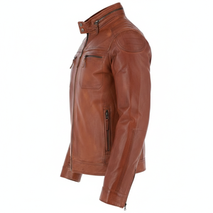 Chaqueta de Cuero Vacuno de Primera Calidad Personalizada para Hombre, Marca Privada, Proveedor OEM, Estilo Biker Cafe Racer, Logotipo y Empaque Personalizados - Product Image 5