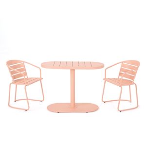 Set da Giardino Moderno e Chic con Sedie a Doghe Aperte che Aggiungono Texture - Product Image 4