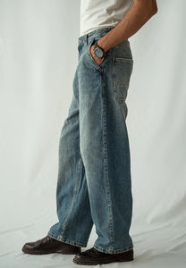 <b>Men's</b> Denim <b>Jeans</b> Vintage Street Wear Baggy Wide Leg Pants <b>High</b> <b>Waist</b> <b>Jeans</b> Pants at Wholesale OEM <b>Men</b> Denim Pant Cheap Price - Product Image 5