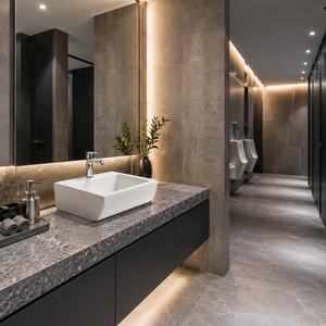 Lavabo de Baño Cuadrado con Montaje en Pared Curvo, Diseño Minimalista, Superficie Lisa, Acabado Cromado, Capacidad de 9L, Certificado CE, 5 Años de Garantía - Product Image 6