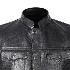 Chaleco de cuero para hombre de alta calidad, personalizado, a la moda, para motociclistas, talla grande, sin mangas. - Product Image 5