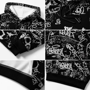 Sudadera con Capucha Personalizada para Hombre, Estampado de Grafiti, Estilo Urbano, Hip Hop, Chaqueta de Forro Polar Extra Grande, Sudadera Informal con Capucha - Product Image 4