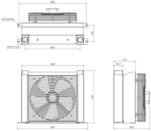 Refroidisseur d'huile hydraulique industriel, échangeur de chaleur à plaques et ailettes en aluminium refroidi par air TL3-39 - Product Image 2