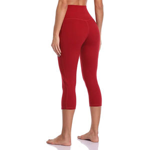 Pantalones de Yoga sin Costuras, Listos para Enviar, Leggings Capri de Cintura Alta con Bolsillo Oculto, Ropa Deportiva para Mujer, para Gimnasio, Yoga y Entrenamiento - Product Image 5