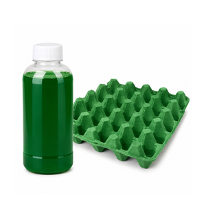 Colorant liquide vert en bouteille avec emballage en carton d'œufs pour applications de coloration industrielle - Product Image 4