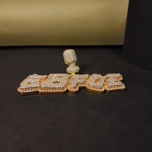 จี้เพชรฮิปฮอปแบบอักษรประดับเพชร VVS เงินแท้ 925  แบบสั่งทำพิเศษ  จี้เพชรโมอิสซาไนต์แบบสั่งทำพิเศษ  จี้อักษรย่อสองสีแบบสั่งทำพิเศษ - Product Image 2