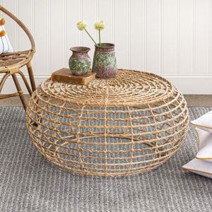 Table basse en rotin faite à la main avec structure en bois durable pour la maison, le bureau et les meubles commerciaux - Product Image 1