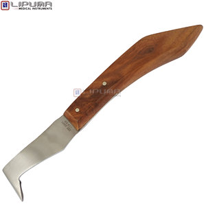 Cuchillo para Pezuñas LIPUMA con Mango de Madera para Mano Derecha, Acero Inoxidable, Herramienta de Recorte Afilada para Vacas y Caballos, Uso por Herradores - Product Image 2