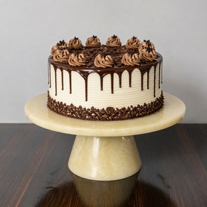 MN EXPORTS High Quality Eco-Friendly Reusable Resin Round <b>Cake</b> <b>Stand</b> <b>Marble</b>-Look Finish Handmade for Displaying <b>Cakes</b> Desserts - Product Image 1