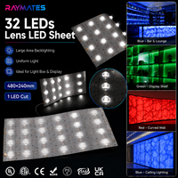 Feuille LED Flexible Mono avec Lentille, 32 LED Personnalisables, DC24V 11W, Découpable, Panneau LED RGBW 4-en-1 pour Rétroéclairage de Pierre