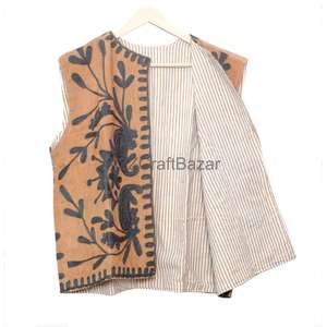 Veste traditionnelle indienne Suzani tissée à la main pour femmes, motif floral, style cotrise, veste bohème, 100% coton respirant, printemps automne - Product Image 6