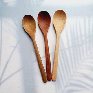 Cuillère multifonctionnelle en bois d'acacia pour la soupe, thé solide fait à la main, pour la confiture, expresso, cuillère en bois du Vietnam - Product Image 1