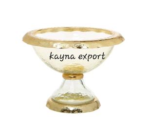 Nouvelle bague plaquée or design avec bol en verre de décoration de table fantaisie martelé notre nouvelle collection de bol de décoration de mariage - Product Image 1