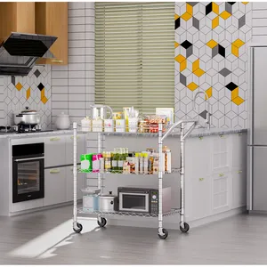 Chariot de présentation de boissons en métal fait main de luxe avec finition dorée haut de gamme, cadre décoratif en acier, rangement pour bouteilles, verre sécurisé plaqué - Product Image 3