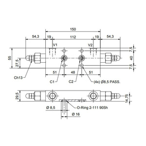 Vanne hydraulique à double contrepoids à montage sur bride à quatre voies, vanne de régulation de pression en ligne, ports de 3/8 pouces - Product Image 4