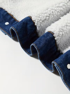 Wholesale Mens Denim Jean Jacket With Sherpa Lining Winter Warm Button Front Casual Coat Regular Fit Stonewashed Fur Collar - Product Image 6