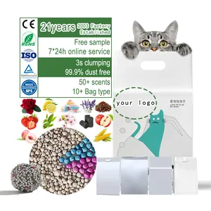 OEM/ODM 10kg de litière sphérique pour chat de type multi-parfum Bentonite avec matériau en sable Vente en gros directe d'usine en forme de boule