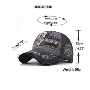 Gorra de Béisbol Vintage de 6 Paneles, Bordada, de Mezclilla, Ajustable, Unisex, para Adultos, 54-60 cm - Product Image 1