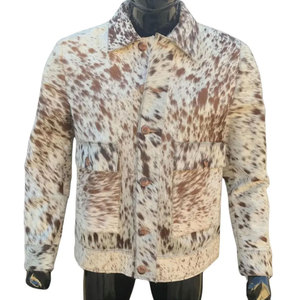 Nouvelle veste en cuir de vache véritable pour homme, design personnalisé 2025, style vintage, vêtement décontracté, manches longues, col montant, automne - Product Image 1