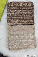 Grandes dentelles en voile brodées à la machine, motif géométrique vintage, perles, pour sacs et chaussures de couture nuptiale, OEM, écologiques