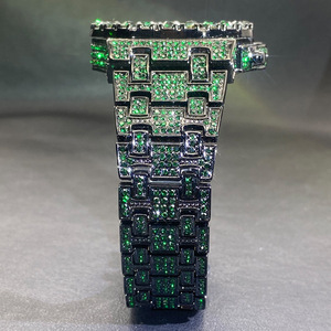 Reloj de Pulsera Hip Hop 2026 para Hombre, Reloj de Lujo con Diamantes, Reloj Verde de Moda, Resistente al Agua, con Indicador de Semana - Product Image 2