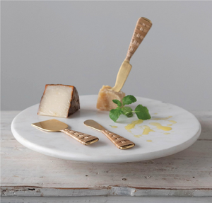 Plateau tournant de luxe en marbre pour fromages, organisateur de table à manger, prix abordable - Product Image 1