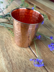 Verre en cuivre pur martelé avec finition polie miroir brillante, verre en cuivre naturel pur à 100% - Product Image 4