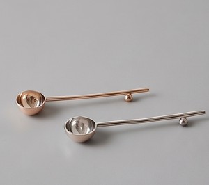 Stainless Steel Measuring Spoons Set Rose Gold Plated Long Handle Mirror Polish Minimalist Design For Kitchenware Use - Product Image 2