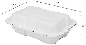 Sustainable Food Packaging <b>Lunch</b> Box 9x6 Inch Disposable Bagasse <b>Boxes</b> for Parties Events and Outdoor Catering Takeaway <b>Boxes</b> - Product Image 3
