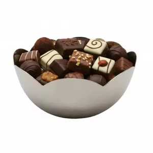 Boat-Shaped Stainless Steel Asian Zen Design <b>Chocolate</b> Tray Snack Platter Rippled Wave Edge Dishwasher Safe Lightweight-Luxury - Product Image 2