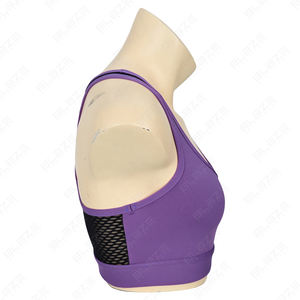 Sujetador deportivo con panel de malla de color de contraste, sujetadores deportivos personalizados de Spandex/nailon para todas tus necesidades deportivas, mallas de Yoga con cintura elástica - Product Image 5