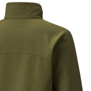 Chaqueta de forro polar verde oliva para mujer, con cremallera completa, cuello alto, cortavientos, informal, para exteriores, corte regular, chaqueta softshell para mujer - Product Image 4