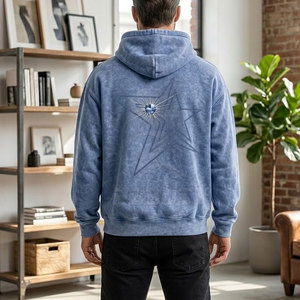 Sweat à capuche pour homme en tissu polyester/coton doux avec strass, manches longues, décontracté, détails décoratifs en pierre, personnalisable, moderne - Product Image 4