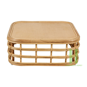 Meilleure vente boîte de rangement ottoman pouf en rotin naturel avec panier de rangement en osier paquet OEM dans l'usine artisanale HNH - Product Image 4