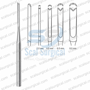 Ballenger Septum Gouge Atraumatic V Shaped Cutting <b>Edge</b> Entirely Straight Design Rhinoplasty Surgical Instrument - Product Image 5