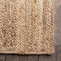 Handwoven Natural Jute Area Rug Solid Color Natural Fiber Carpet Boho Farmhouse Floor Mat For Living Room Decor