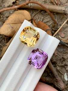 Natural Ametrine Quartz Gemstone Cushion Cut Amethyst <b>Citrine</b> Loose Stone For Jewelry Making <b>Ring</b> Pendant Necklace - Product Image 4