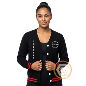 Cárdigan de Invierno Personalizado con Cuello en V y Bordado Acrílico Delta, Ropa Griega de Alta Calidad para la Hermandad Sigma, Suéteres Transpirables para Mujer - Product Image 1