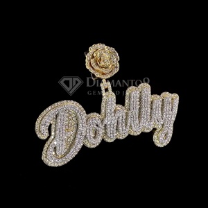 Pendentif personnalisé en argent sterling 925, pendentif moissanite, pendentif glacé, pendentif hip hop, pendentif rose, collier personnalisé - Product Image 3